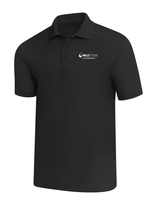 Black PosiCharge RacerMesh Polo w/Milestone Environmental Logo