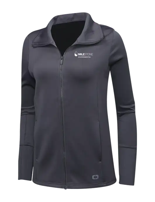OGIO Dark Grey Womens Endurance Modern Performance Full-Zip w/Milestone Environmental Logo