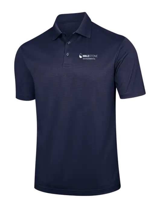 Navy Performance Fine Jacquard Polo w/Milestone Environmental Logo