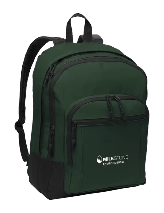 Dark Green Essential Backpack w/Milestone Environmental Logo