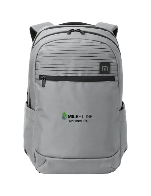 TravisMathew Light Grey Approach Backpack w/Milestone Environmental Logo