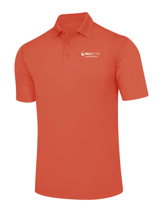 Orange Micropique Sport-Wick Polo w/Milestone Environmental Logo