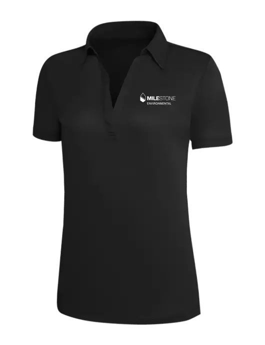 Black Silk Touch Womens Performance Polo w/Milestone Environmental Logo