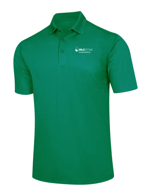 Kelly Green Micropique Sport-Wick Polo w/Milestone Environmental Logo