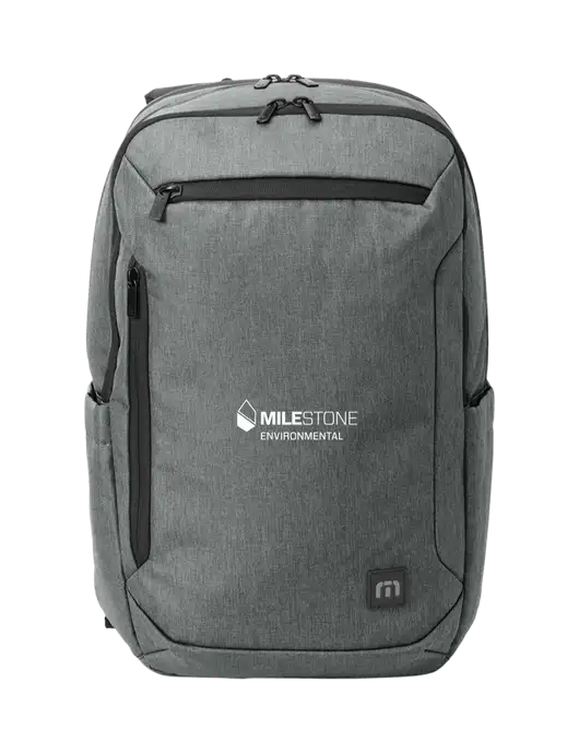 TravisMathew Medium Grey Heather Duration Backpack w/Milestone Environmental Logo