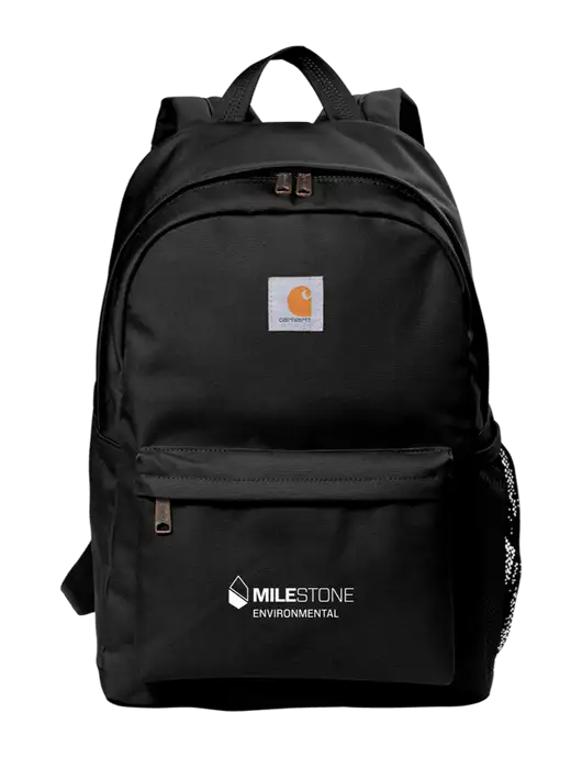 Carhartt Black Canvas Backpack w/Milestone Environmental Logo