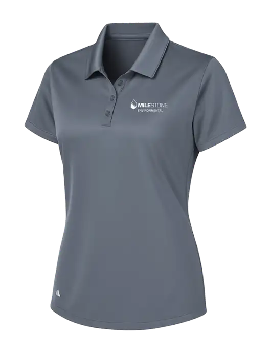 Adidas Medium Grey Womens Basic Sport Polo w/Milestone Environmental Logo