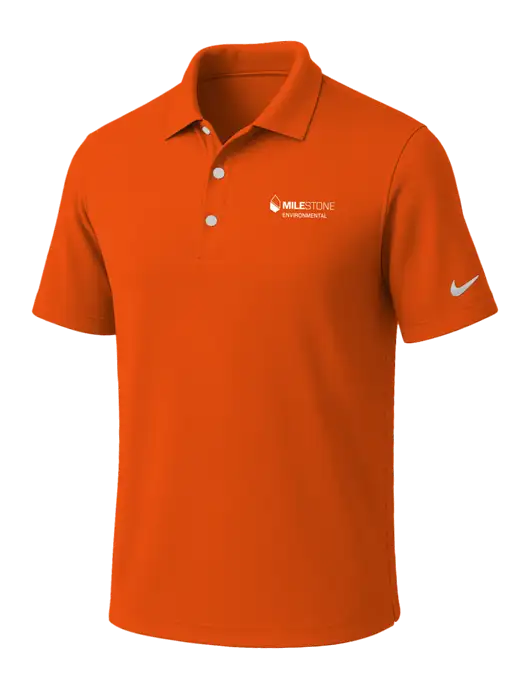 NIKE Orange Dri-Fit Micro Pique Polo w/Milestone Environmental Logo