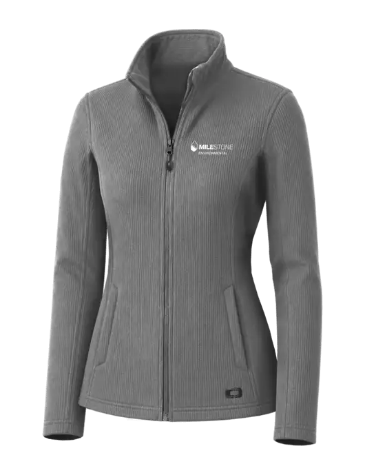 OGIO Medium Grey Womens Grit Fleece Jacket w/Milestone Environmental Logo