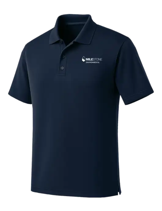Dark Navy Dry Zone UV Micro Mesh Polo w/Milestone Environmental Logo