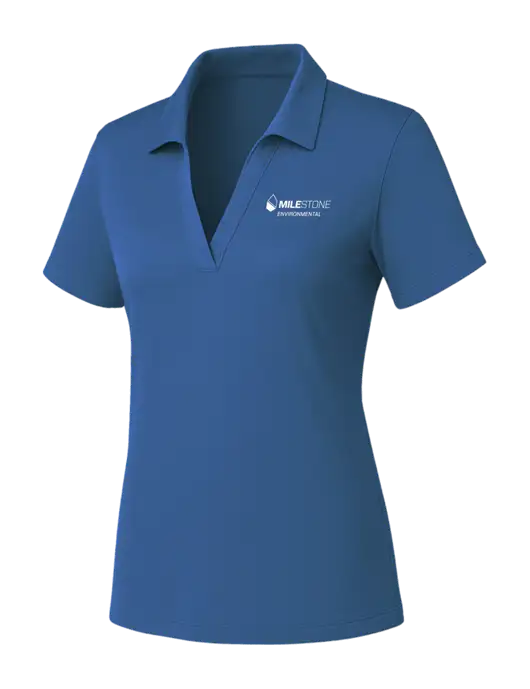 Womens Slate Blue PosiCharge RacerMesh Polo w/Milestone Environmental Logo