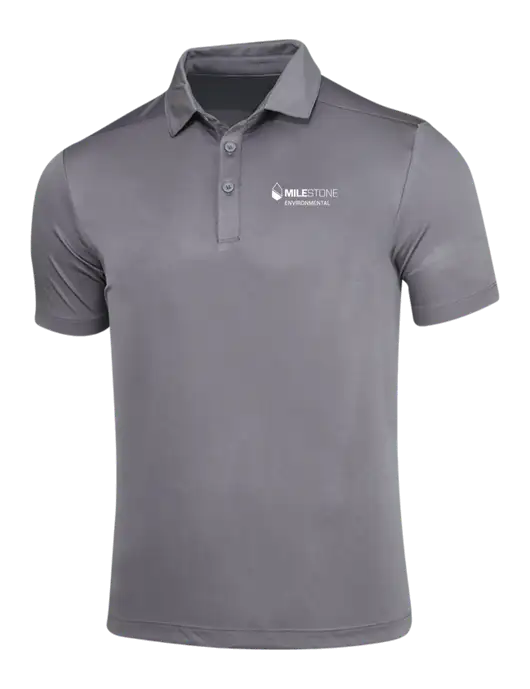 Dark Smoke Grey Posi-UV Pro Polo w/Milestone Environmental Logo