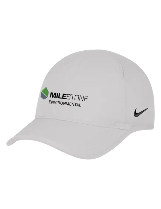 Nike White Featherlight Cap w/Milestone Environmental Logo