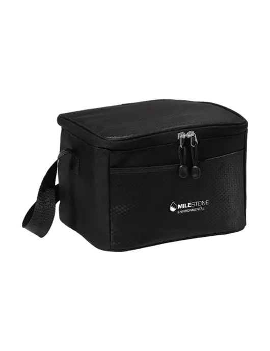 6 Can Black/Black Cube Cooler w/Milestone Environmental Logo