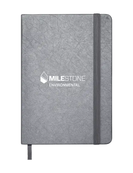 Granite Dark Grey Hardcover Journal, 5.62 X  8.37 w/Milestone Environmental Logo