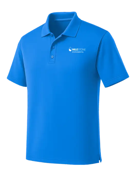 Light Royal Blue Dry Zone UV Micro Mesh Polo w/Milestone Environmental Logo