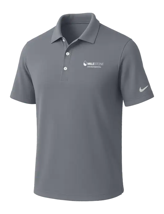 NIKE Medium Grey Dri-Fit Micro Pique Polo w/Milestone Environmental Logo