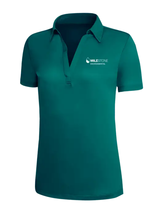 Dark Teal Silk Touch Womens Performance Polo w/Milestone Environmental Logo