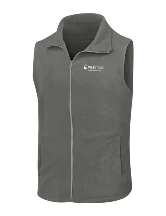 Medium Grey Microfleece Vest w/Milestone Environmental Logo
