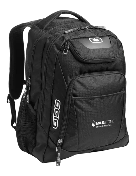 OGIO Black/Silver Excelsior Laptop Backpack w/Milestone Environmental Logo