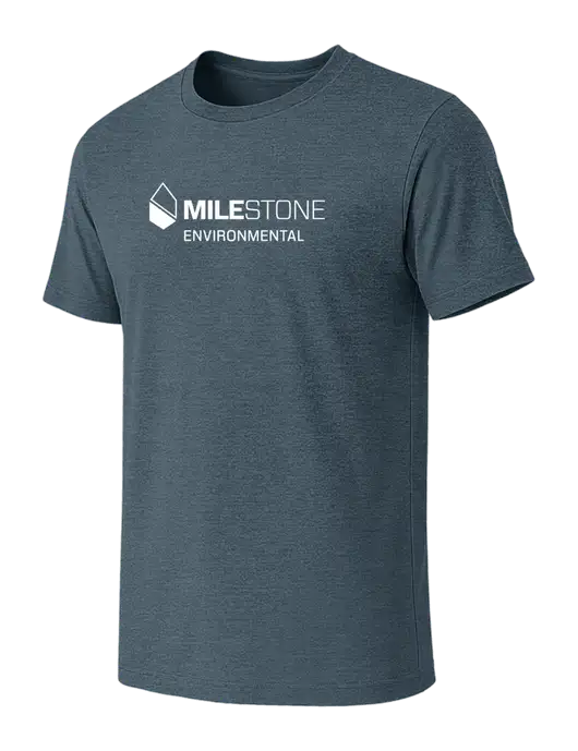 BELLA+CANVAS Heather Slate Blue CVC Short Sleeve Tee w/Milestone Environmental Logo