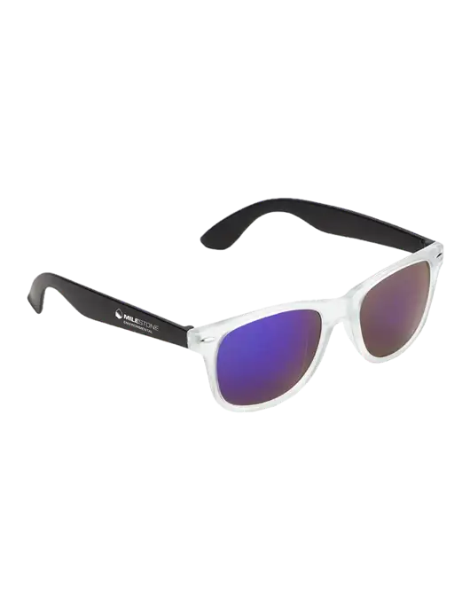 Key West Black Mirrored Sunglasses w/Milestone Environmental Logo