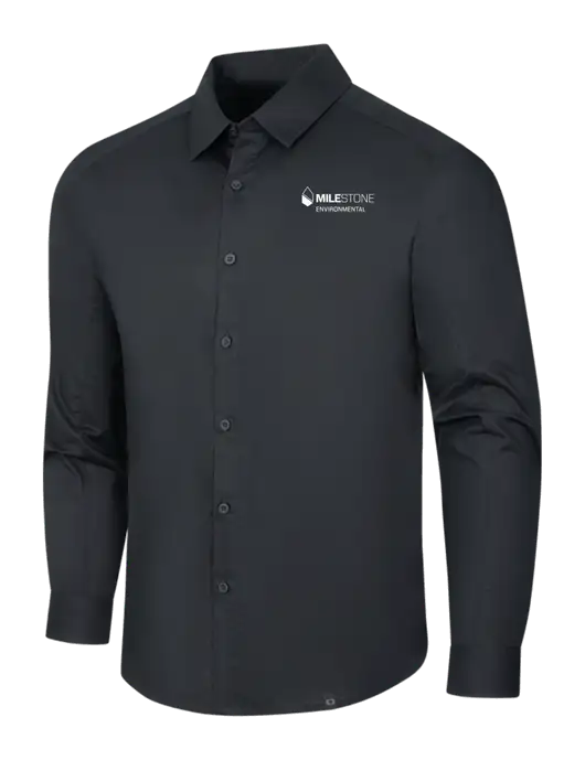 OGIO Black Commuter Woven Shirt w/Milestone Environmental Logo