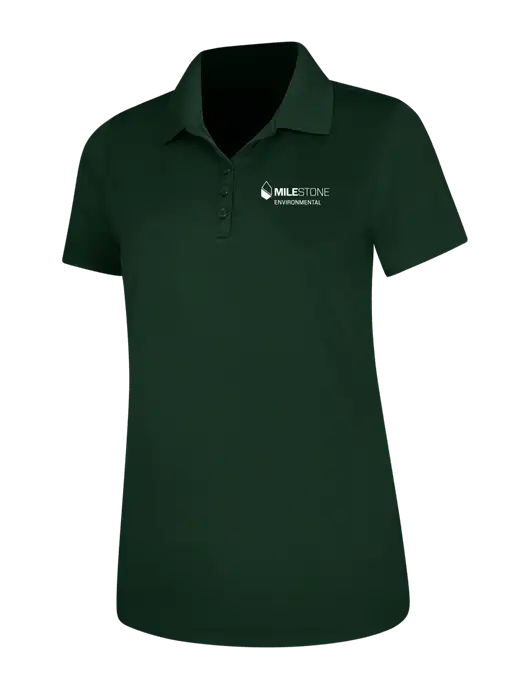 Dark Green Womens Dry Zone UV Mesh Polo w/Milestone Environmental Logo