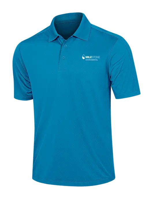 Sapphire Blue Diamond Textured Jacquard Polo w/Milestone Environmental Logo