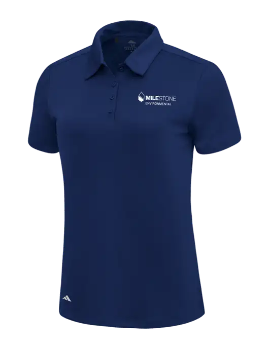 Adidas Navy Blue Womens Ultimate Solid Polo w/Milestone Environmental Logo