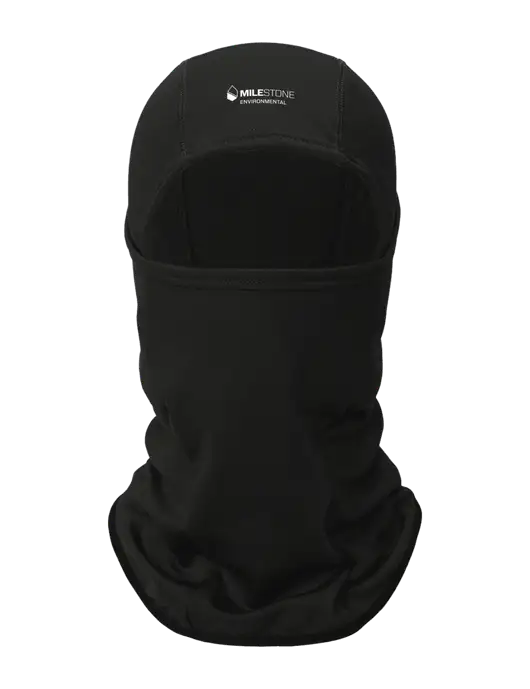 Black CornerStone Smooth Fleece Face Mask w/Milestone Environmental Logo