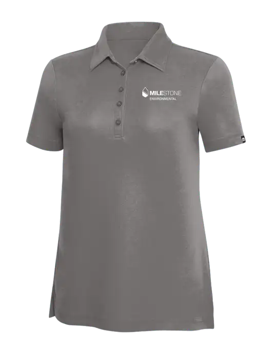 TravisMathew Grey Solid Womens Oceanside Polo w/Milestone Environmental Logo