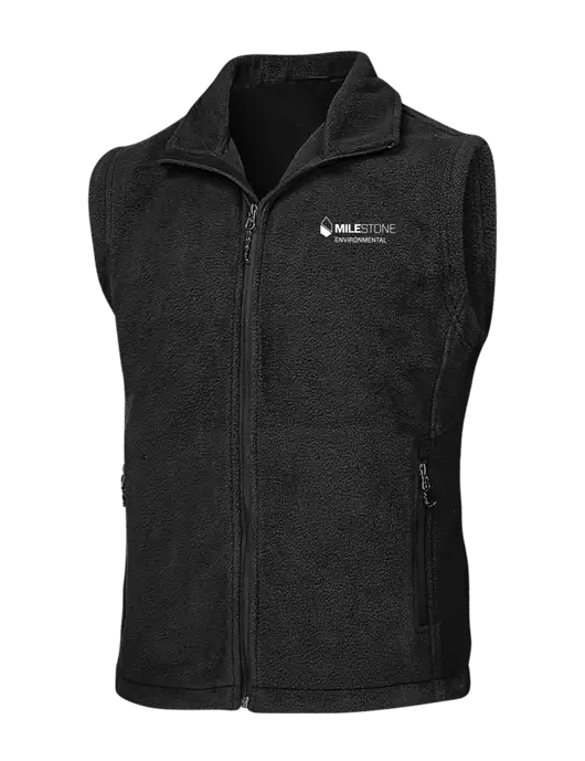 Black Fleece Vest w/Milestone Environmental Logo