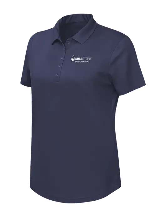 Callaway Womens Birdseye Navy Polo w/Milestone Environmental Logo