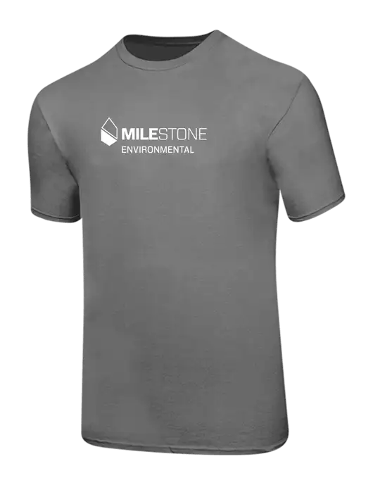 Ring Spun Medium Grey 4.5 oz T-Shirt w/Milestone Environmental Logo