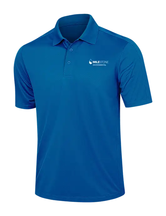 Dark Royal Blue Diamond Textured Jacquard Polo w/Milestone Environmental Logo