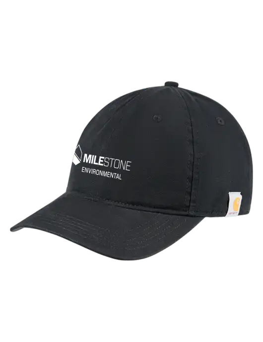 Carhartt Black Cotton Canvas Cap w/Milestone Environmental Logo