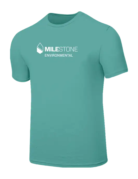 Seriously Soft Light Teal T-Shirt w/Milestone Environmental Logo