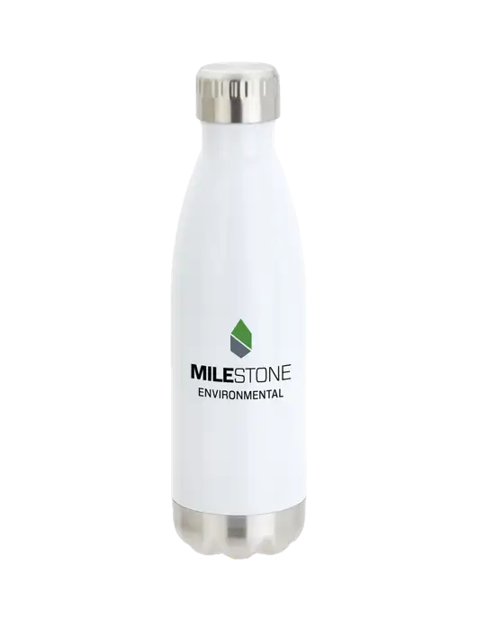 City Go White 17 oz Insulated Bottle w/Milestone Environmental Logo
