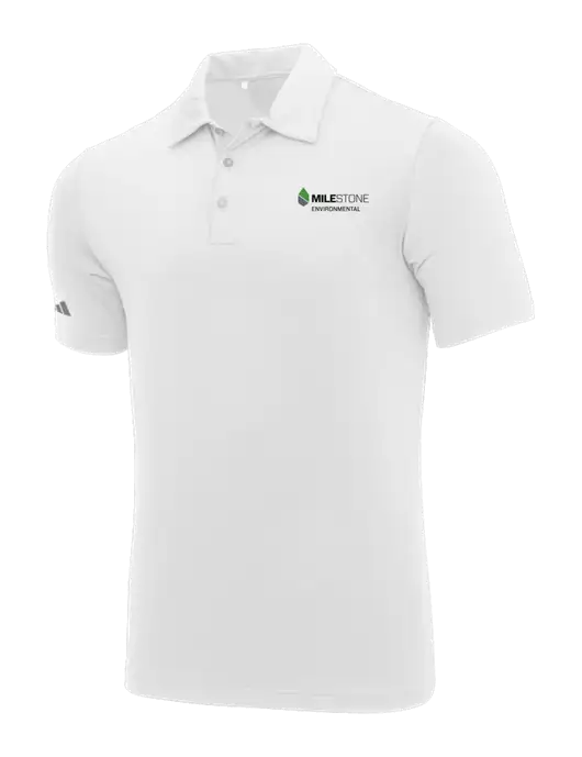 Adidas White Ultimate Solid Polo w/Milestone Environmental Logo