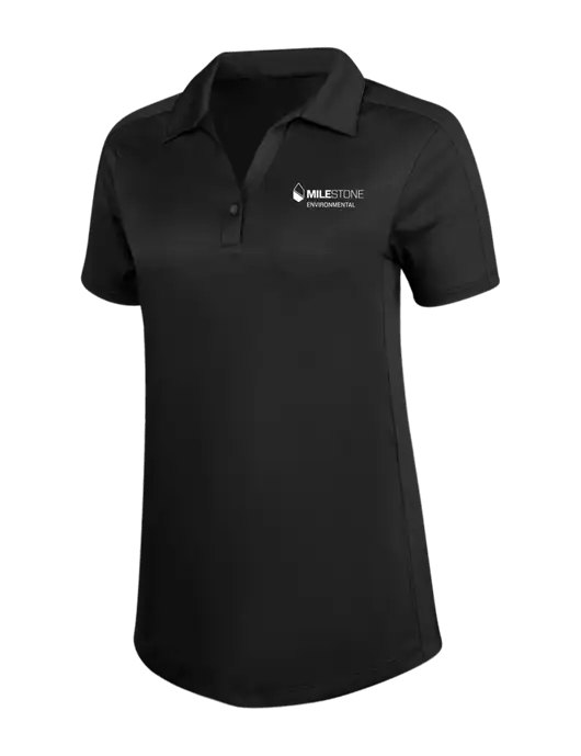 Womens Black Diamond Jacquard Polo w/Milestone Environmental Logo