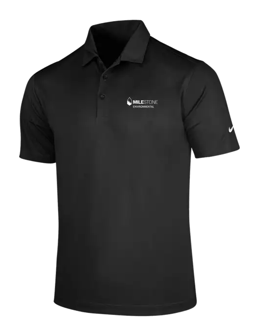 NIKE Black Dri-Fit Vertical Mesh Polo w/Milestone Environmental Logo