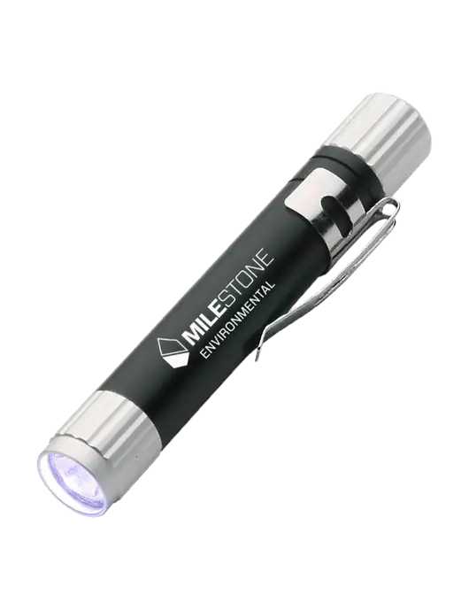 Black Aluminum LED Penlight w/Milestone Environmental Logo