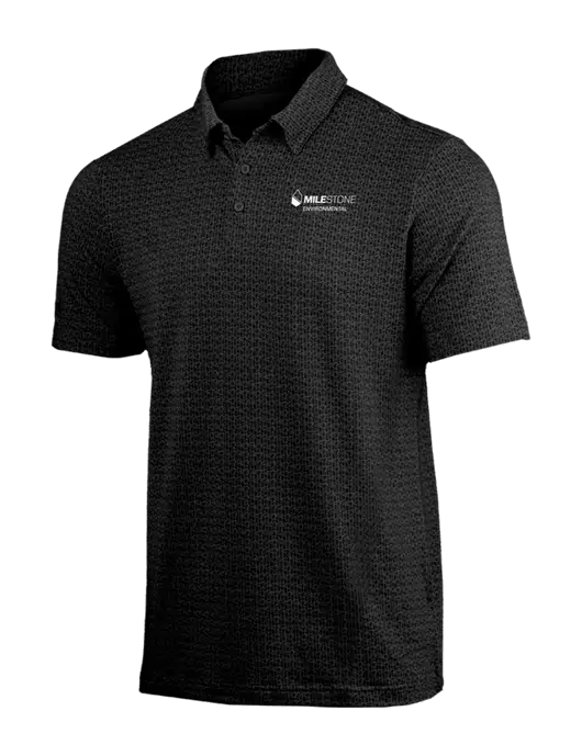 Adidas Black Printed Blend Polo w/Milestone Environmental Logo