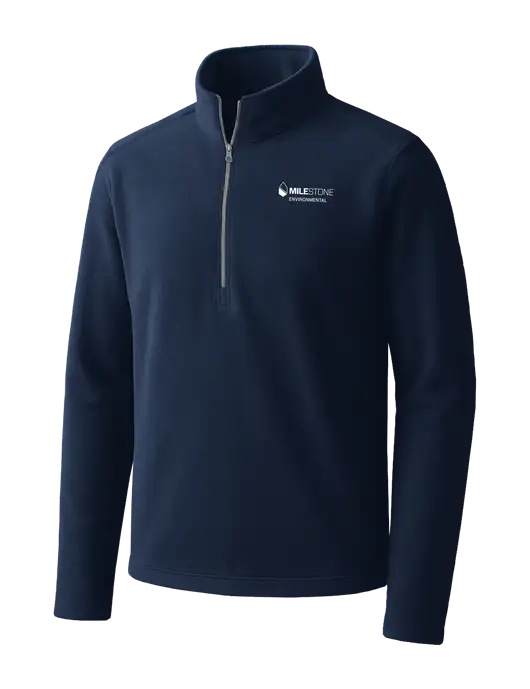 Navy Microfleece 1/2 Zip Pullover w/Milestone Environmental Logo