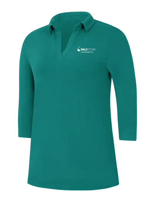 Womens Teal Luxe Knit Tunic w/Milestone Environmental Logo
