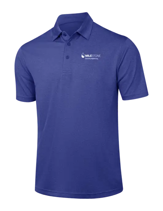 Dark Royal Heather Contender Polo w/Milestone Environmental Logo