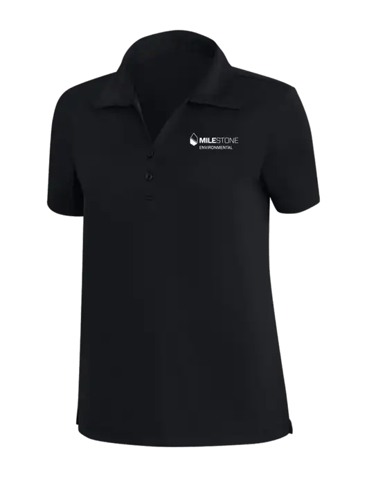 TravisMathew Black Womens Coto Performance Polo w/Milestone Environmental Logo