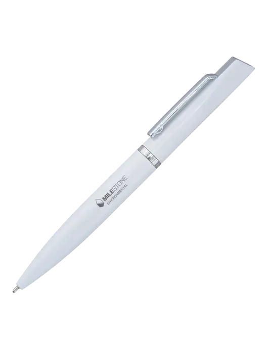 Santos White Pen - Black Ink w/Milestone Environmental Logo