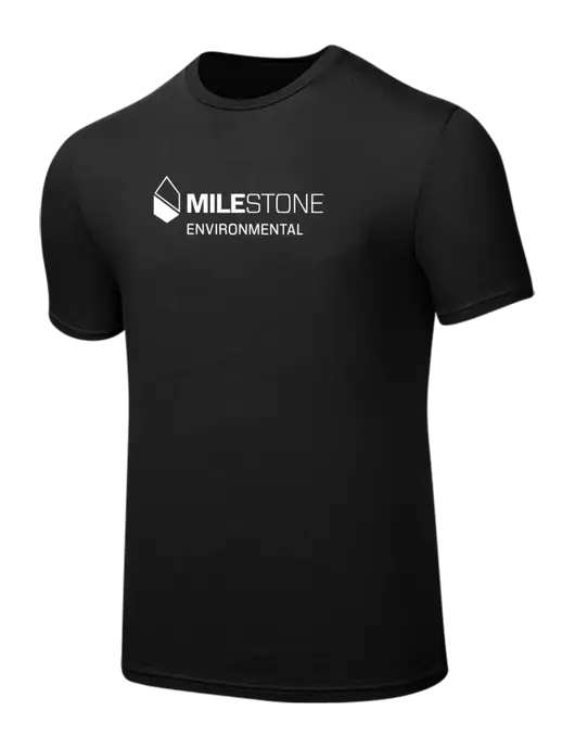 Seriously Soft Black T-Shirt w/Milestone Environmental Logo